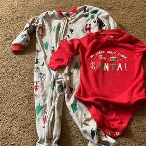 1 long sleeve onesie and 1 sleeper.